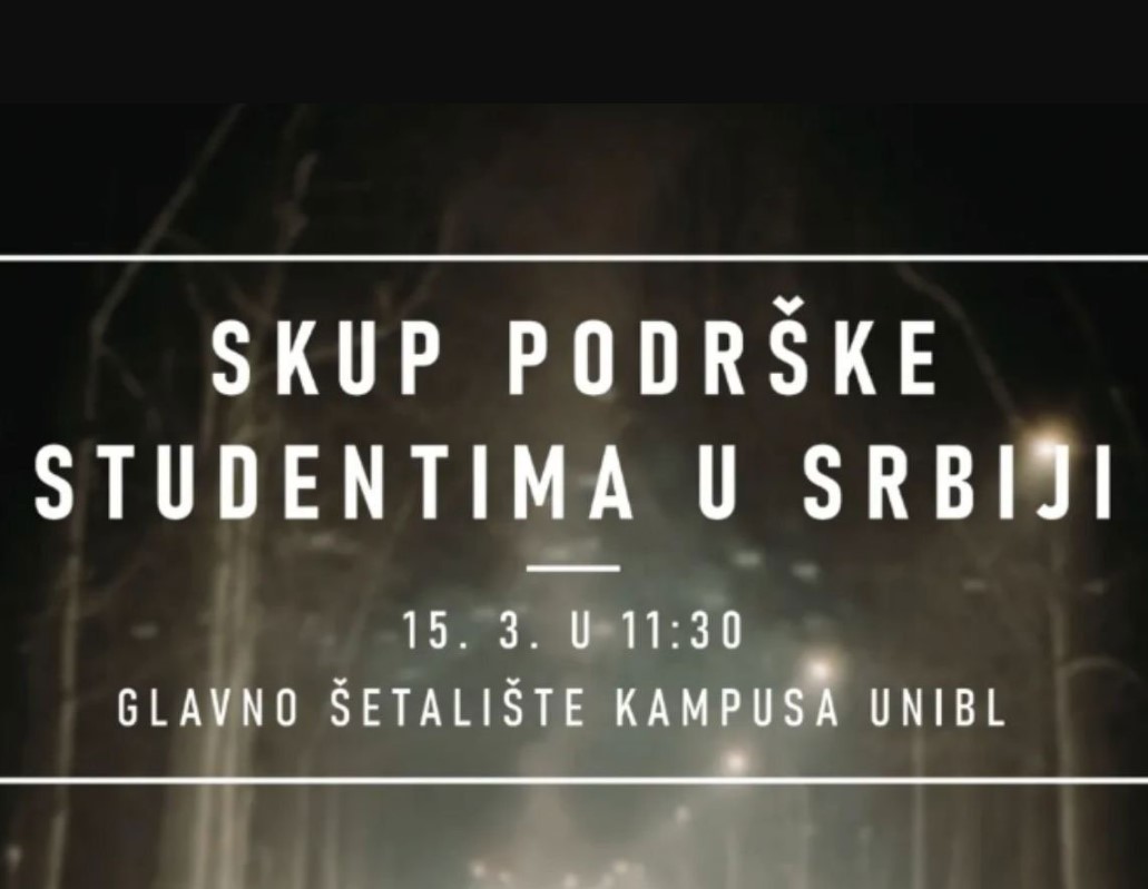 Banjalučki studenti danas daju podršku kolegama iz Srbije