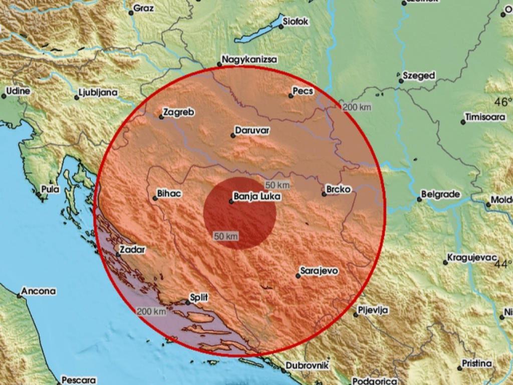 Banjaluku kasno sinoć pogodio slabiji zemljotres