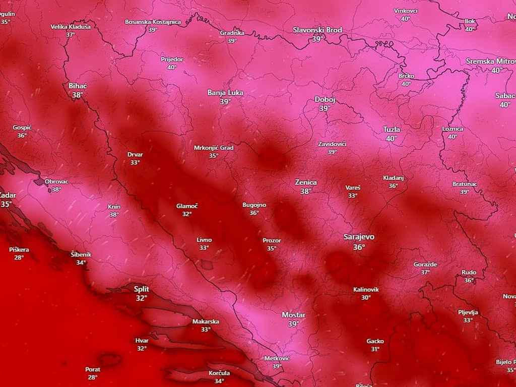 FHMZ izdao crveno upozorenje zbog sutrašnjih visokih temperatura