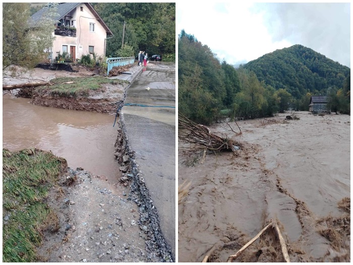 FOTO&VIDEO / Katastrofalni prizori iz Fojnice: Putevi neprohodni, voda u podrumima i kućama