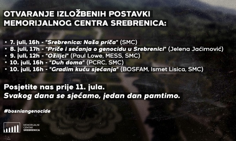 Memorijalni centar Srebrenica u julu otvara pet novih izložbenih postavki