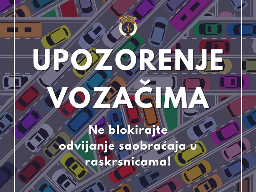 MUP KS upozorava: Ulazak vozilom u raskrsnicu nije dozvoljen ako je ista zakrčena