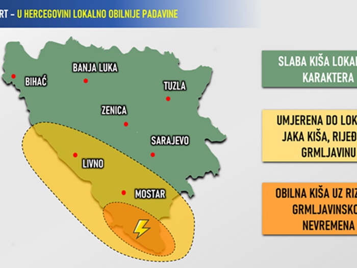 Nestabilno vrijeme za vikend: Olujni udari, kiša, porast temperatura...