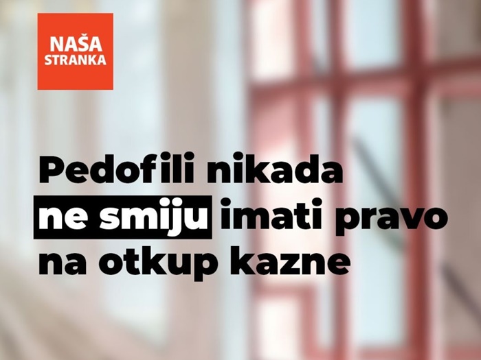 Pedofili nikada ne smiju imati pravo na otkup kazne