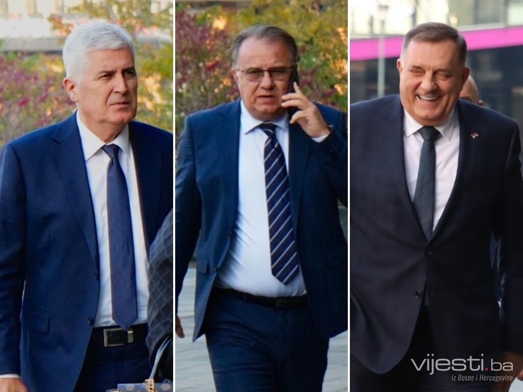 Počeo sastanak Trojke, HDZ-a i SNSD-a u Sarajevu, Dodik kasnio