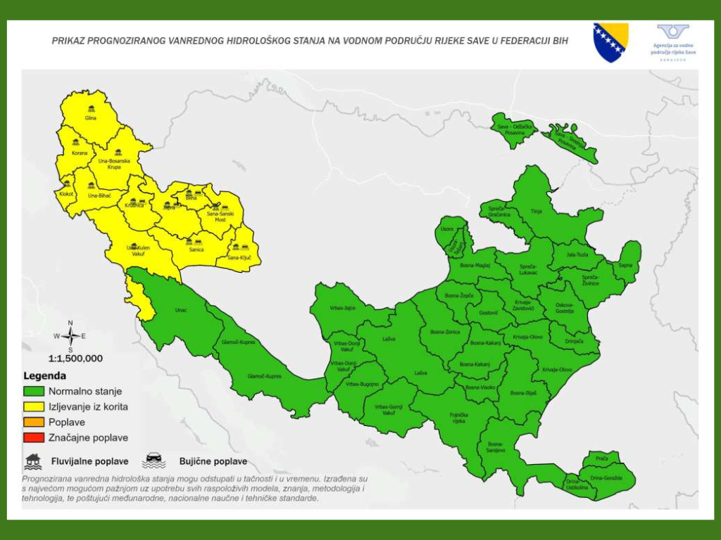 Porast vodostaja od 3. do 6. oktobra na većem dijelu vodnog područja rijeke Save