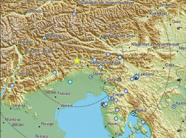 Potres na sjeveru Italije, jačine 4.7 po Richteru