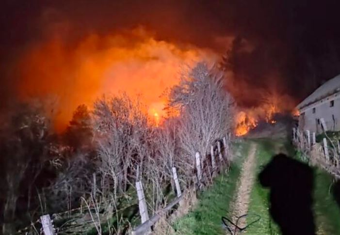 Požar u sokolačkom selu Košutica približio se kućama