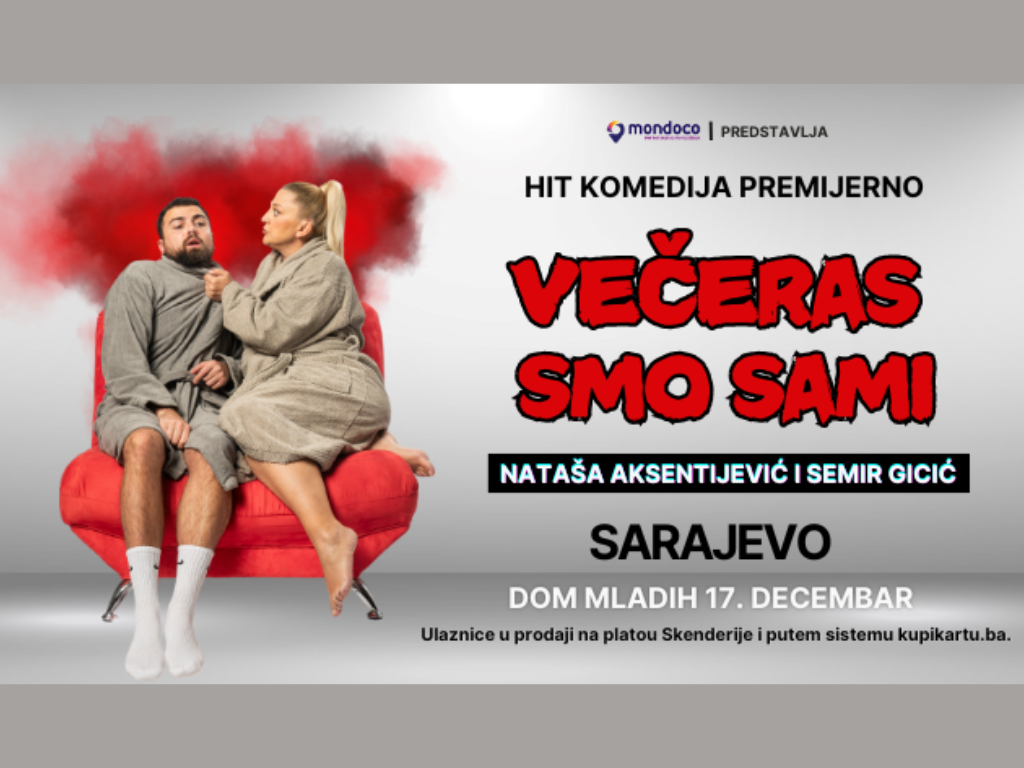 Premijera predstave 'Večeras smo sami' u Sarajevu i Banjoj Luci