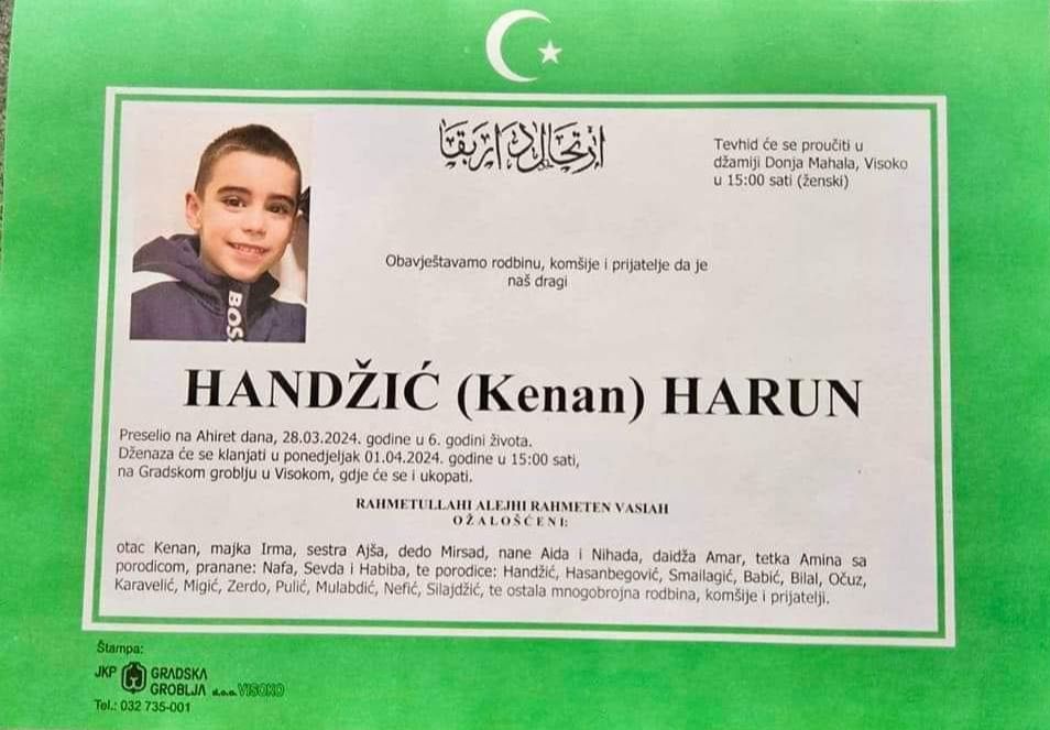 Preminuo Harun Handžić: Dječak koji se od teške bolesti liječio u Turskoj