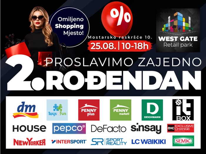 Proslava 2. rođendana omiljenog shopping centra West Gate!