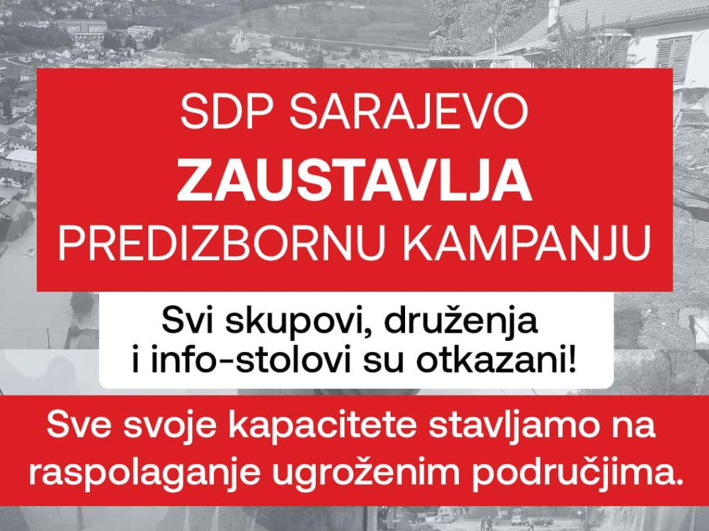 SDP BiH Sarajevo obustavlja izborne aktivnosti