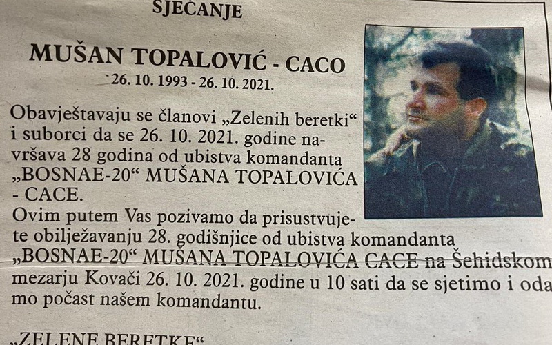 Skandalozno: Neki veterani odali počast zločincu Caci