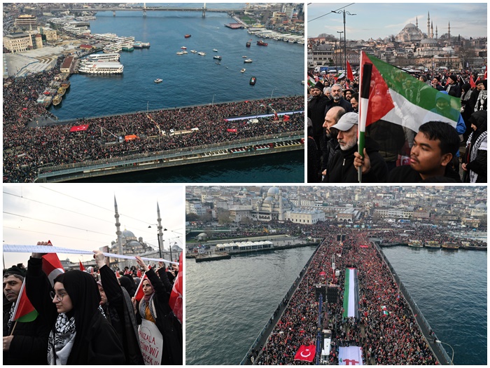 Stotine hiljada ljudi na Galata mostu u Istanbulu pozivaju na prekid vatre u Gazi