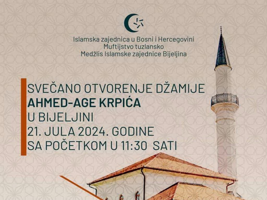 Svečano otvaranje džamije Ahmed-age Krpića u Bijeljini 21. jula