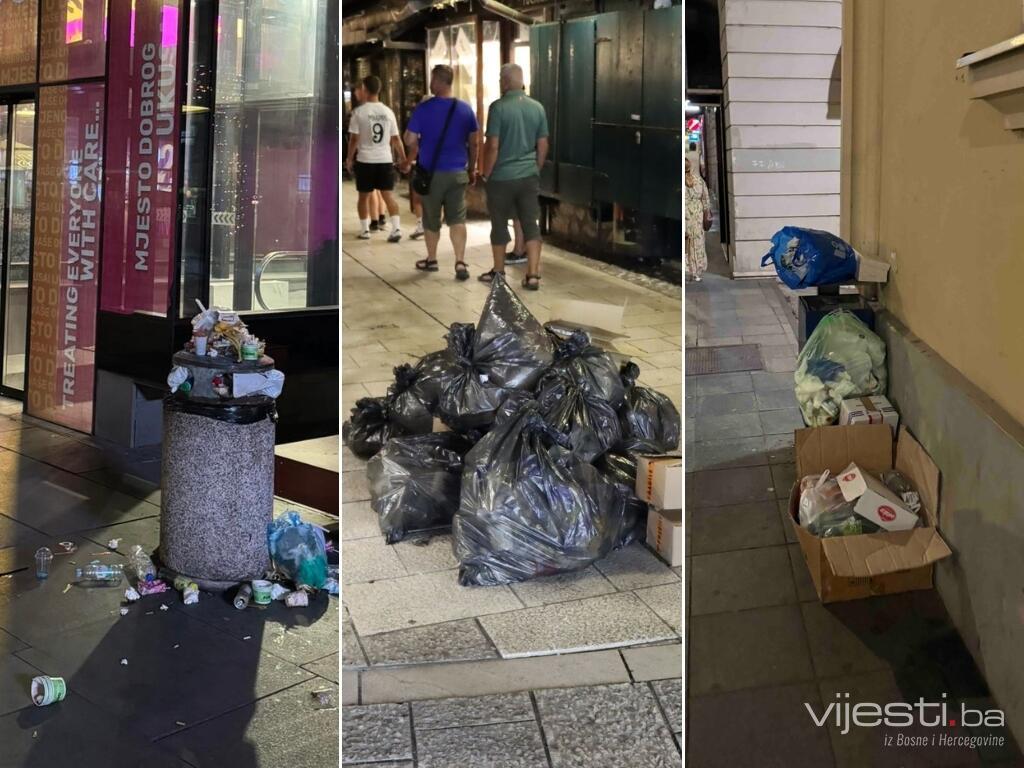 Traži se kanta više: Dok Sarajevo 'vrvi' od turista, ulice zatrpane smećem