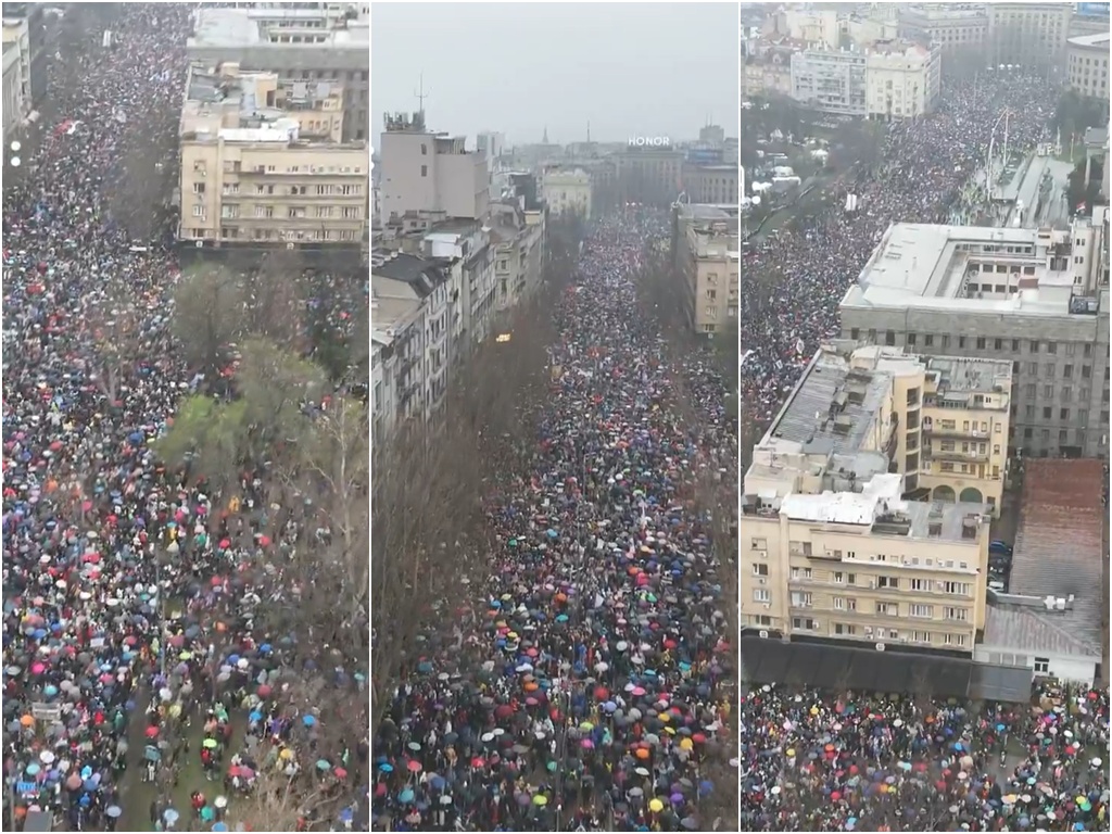 Veličanstven snimak iz zraka otkriva razmjere protesta u Beogradu