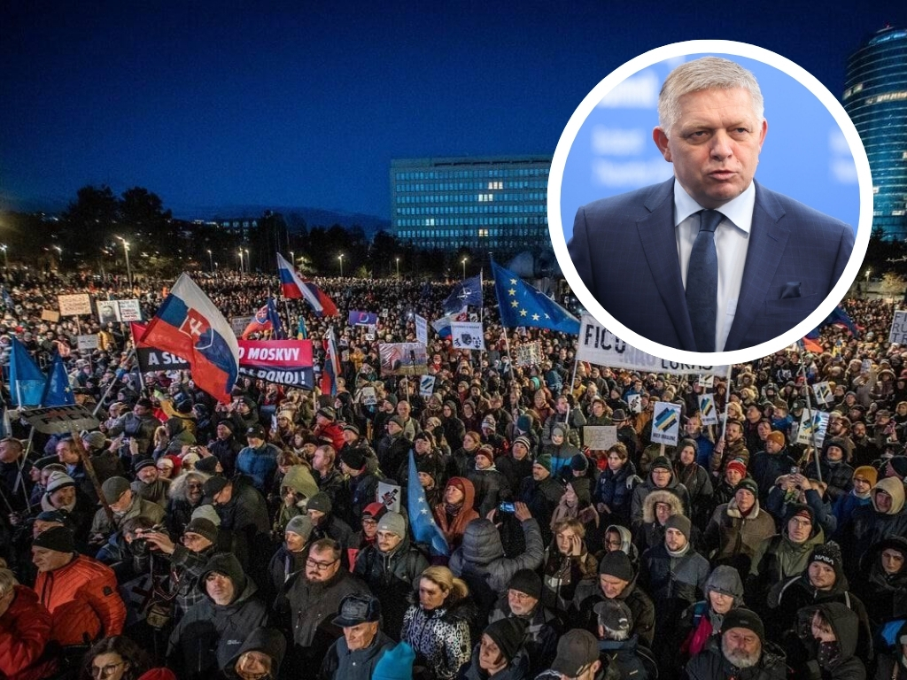 VIDEO / Masovni protest protiv proruske Ficine politike, traže da 'odstupi'