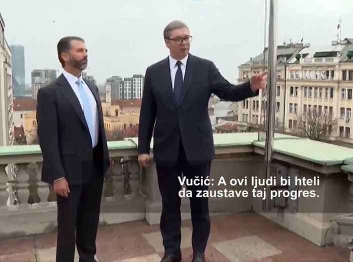 Vučić pokazao Trumpovom sinu demonstrante: Oni bi zaustavili progres Srbije