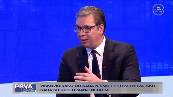 Vučić upitan kad će Srbija prestići duplo manju Hrvatsku