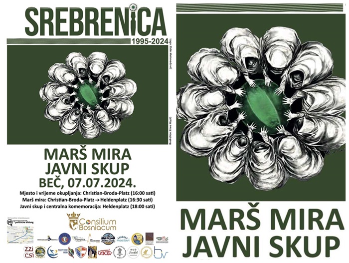Za Međunarodni dan sjećanja na žrtve genocida u Srebrenici 'Marš mira' i javni skup 7. jula u Beču