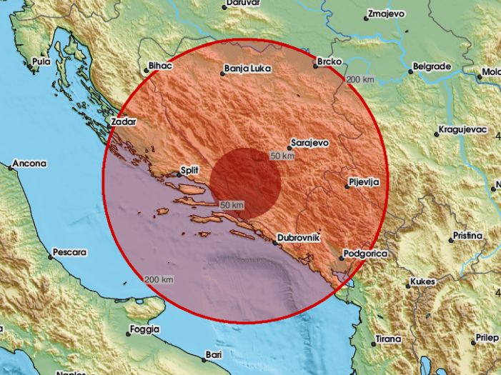Zabilježen zemljotres kod Mostara