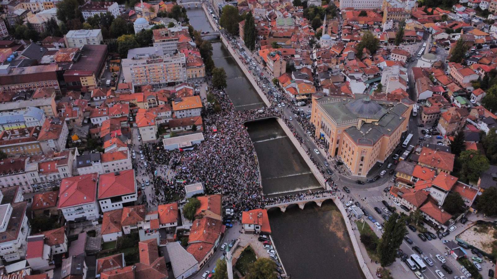 Foto/Video: Pogledajte Skup Podrške Palestini U Sarajevu Iz Zraka